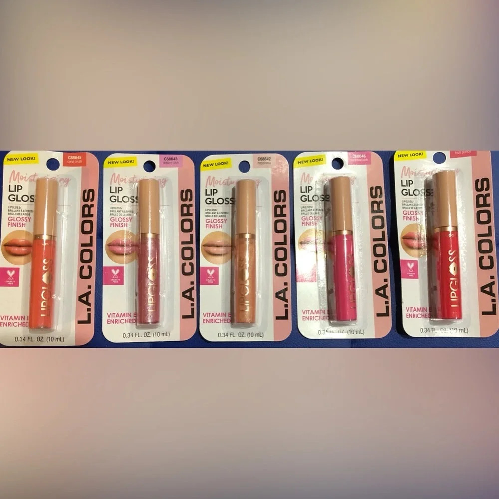 3pack assorted moisturizing vitamin E enriched‎ glossy finish lip glosses new